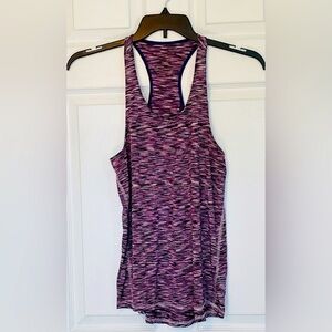 WOMEN’S Purple Black Racerback Sports Fitness Tank Top Size M